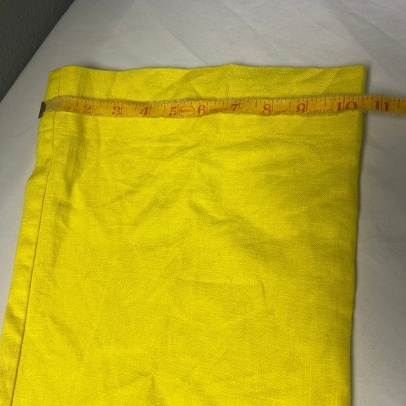 LOFT Marisa Yellow Linen Blend Wide Leg Pants Size 4 Casual Summer Coastal Beach - Picture 9 of 12